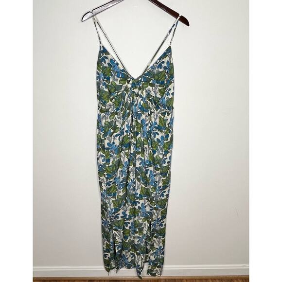 Patagonia Pataloha Womens Strappy Maxi Dress XL Blue Green Floral V Neck Pockets - Picture 13 of 15